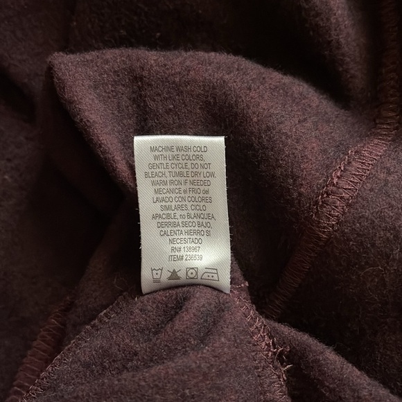 Earth Yoga Sz L Burgundy Organic Cotton Cozy Karma Sweatshirt Dress - Picture 13 of 16